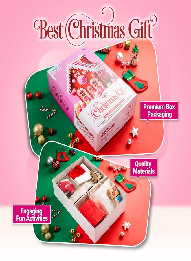Creste DIY Christmas Kit for Kids | Art and Craft Activity Kit | Includes DIY Gingerbread House, Christmas Tree Decoration, Snow Making, Santaclaus Decoration, and 3 Other Fun Activity | Festive Gifts for Kids Ages 4+ - Image 2
